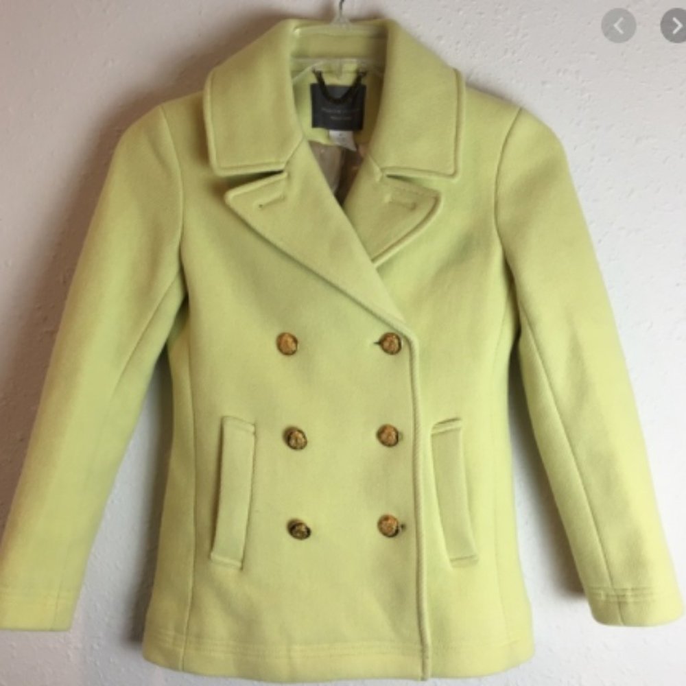 J. Crew Stadium Cloth Nello Gori Peacoat - Citron